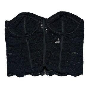 Elegant Black Lace Corset Crop Top